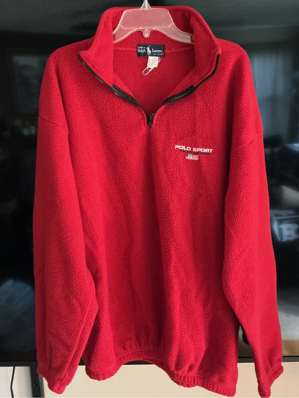 Polo by Ralph Lauren Red Quarter-Zip Fleece Pullover